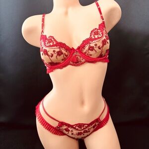 Honey Birdette Frida Red Set 34B/XS